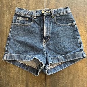 High waisted jean shorts